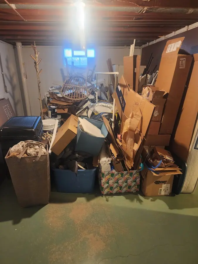 Roll-off dumpster container at job site for 20 Yard Dumpster Rental in Logan